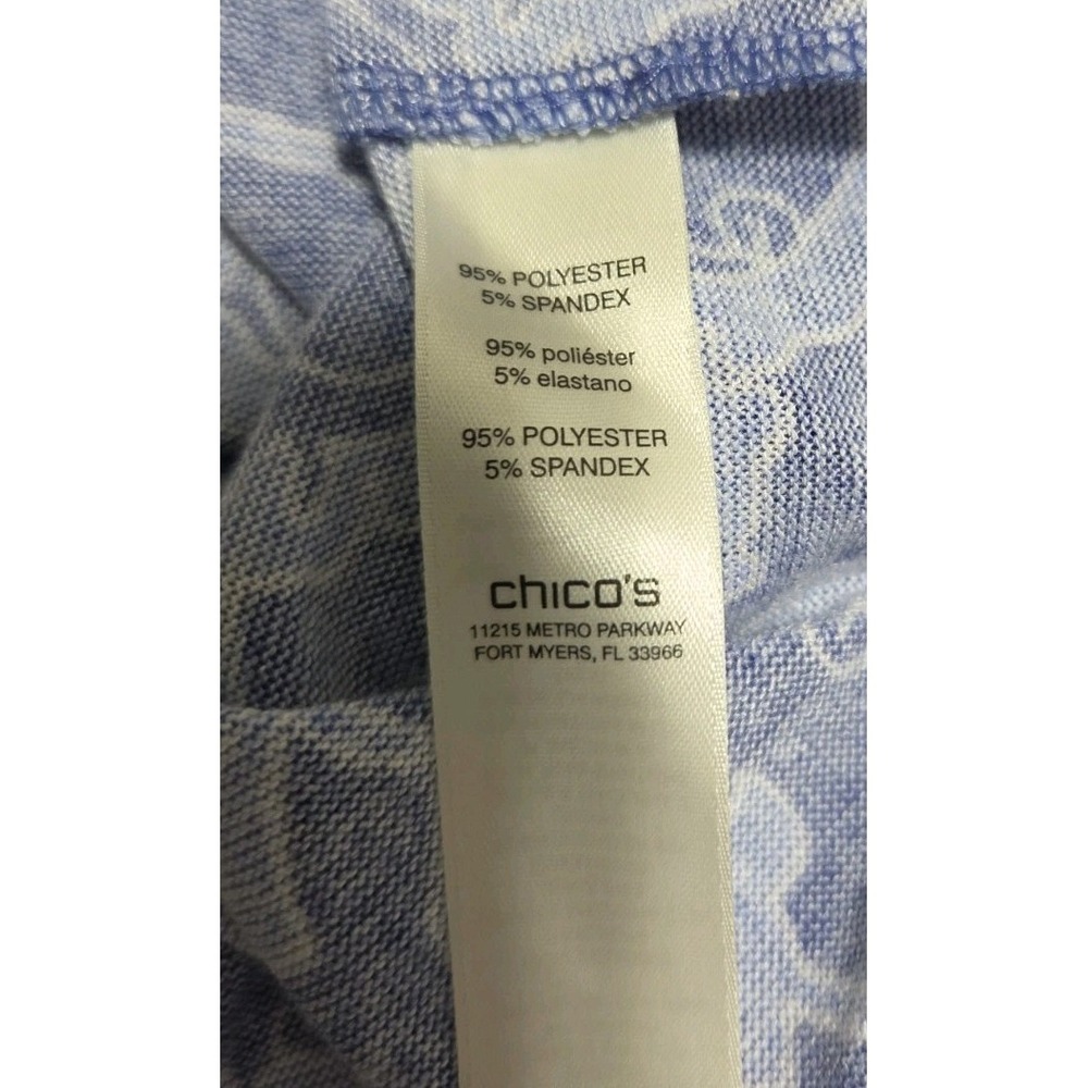 CHICO'S Womens 2 (Large) 3/4 Sleeve Artisan Floral Tunic Top Stretch Casual - Picture 8 of 10